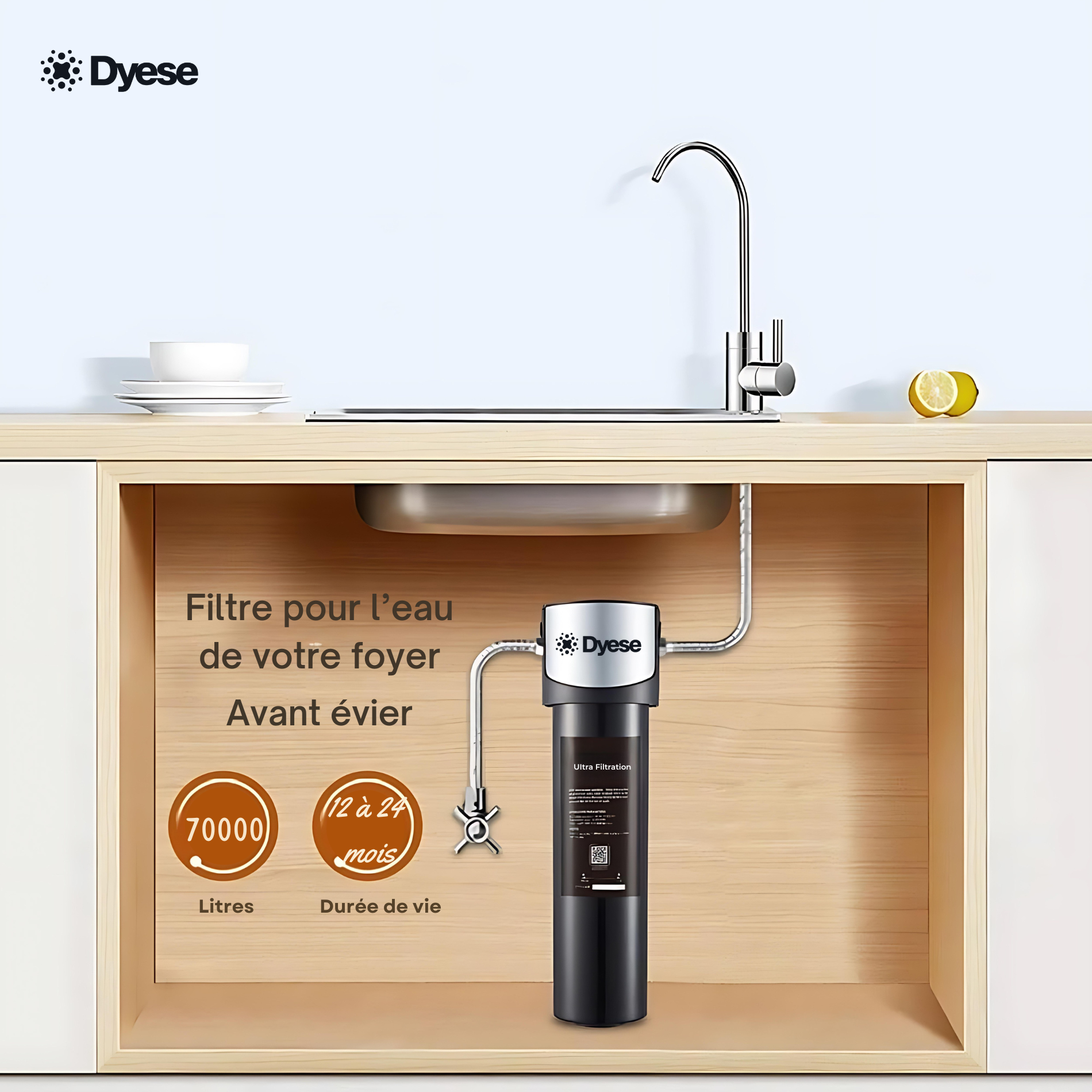 Filtre sous évier bouteille